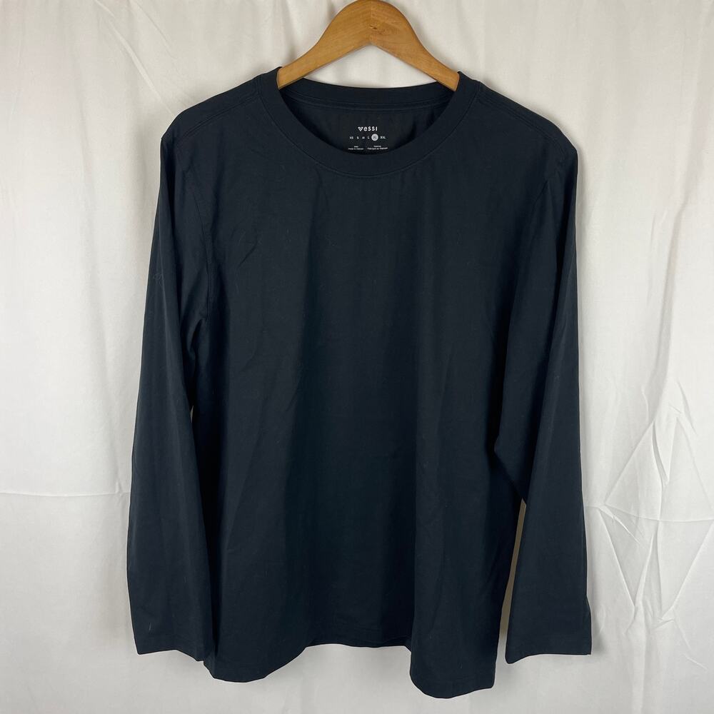 Vessi Long Sleeve Shirt Base Black Lightweight Cooling Breathable Men's Size XL